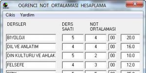 Aydsoft renci Not Ortalama Program indir
