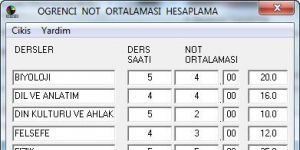 Aydsoft renci Not Ortalama Program indir